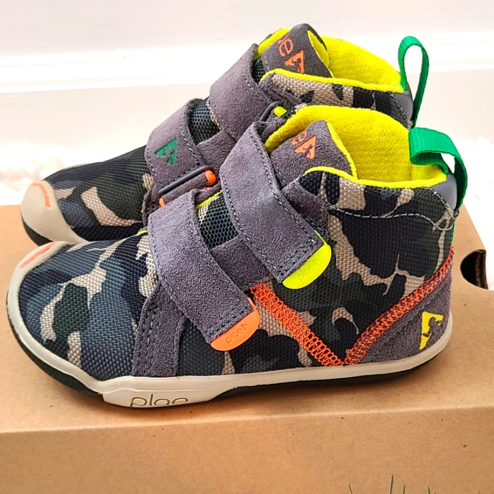 NIB PLAE Max Suede Steel Camo Kids Sneakers - Picture 5 of 10